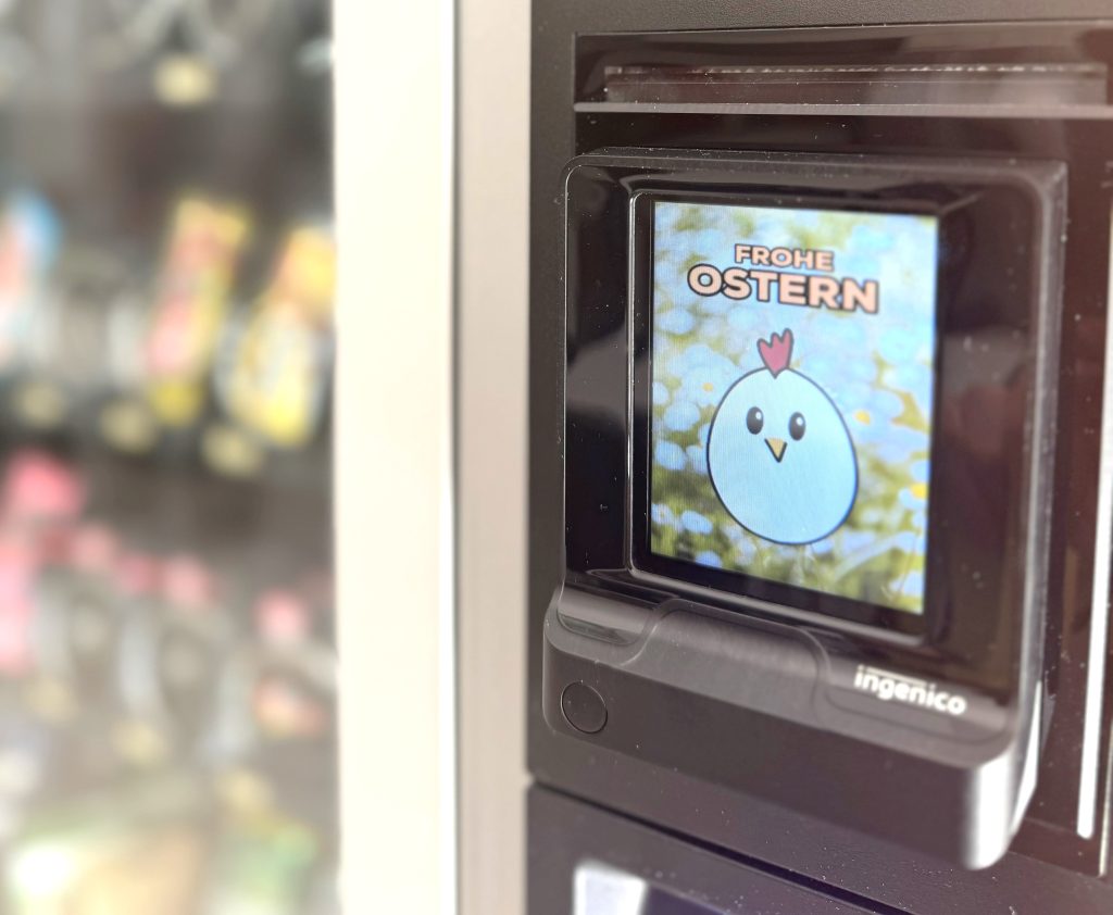 Moving Easter greetings at vending machines …